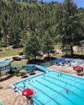 Ruidoso swimming pool is located right across the street